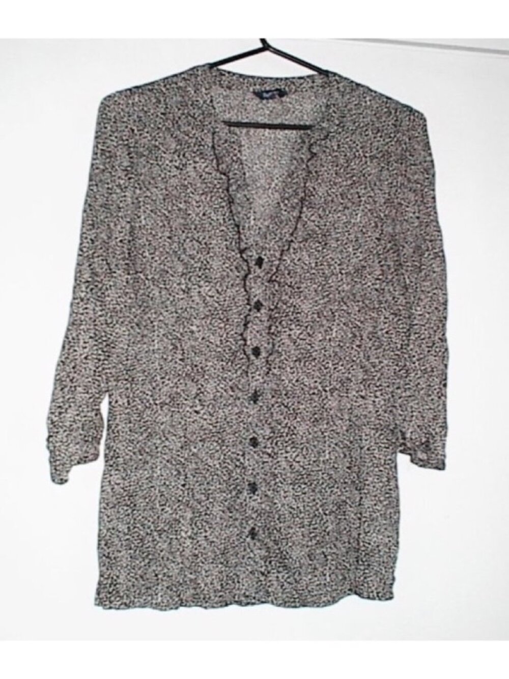 Reitmans Speckled Ruffle-Trim Button Front Top - Picture 1 of 1